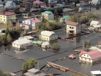 Затопленные дома. Фото ИТАР-ТАСС