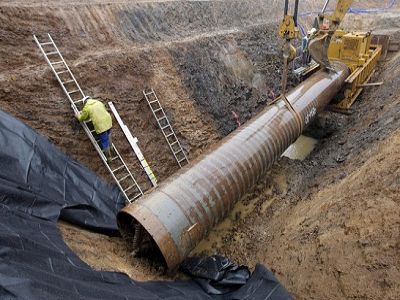 Прокладка газопровода. Фото из поста автора