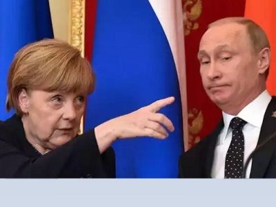 А.Меркель и В.Путин, 10.5.15. Фото АР, источник - - http://www.golos-ameriki.ru/