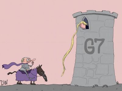 Путин, "Рапунцель" Трамп и G7. Карикатура С.Елкина: dw.com