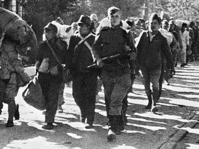 Колонна пленных японцев в Харбине, 1945. Фото: ТАСС