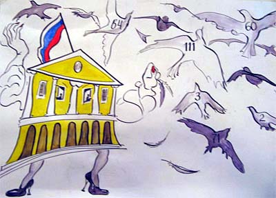 Дикая охота Смольного. Карикатура Виктории Бахер. Фото Каспарова.Ru