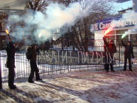 Акция нацболов в Иркутске. Фото nazbol.ru