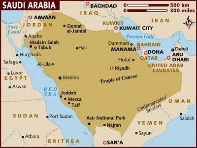Саудовская Аравия, карта. Фото: lonelyplanet.com