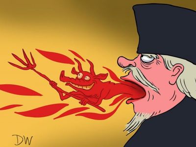 Чертик изо рта. Карикатура С.Елкина: dw.com