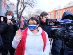 Юлия Галямина перед зачтением приговора, 23.12.2020. Фото: Владимир Терешков / RTVI