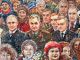 Мозаика с изображением Владимира Путина, Алексея Дюмина, Иосифа Сталина и Сергея Шойгу